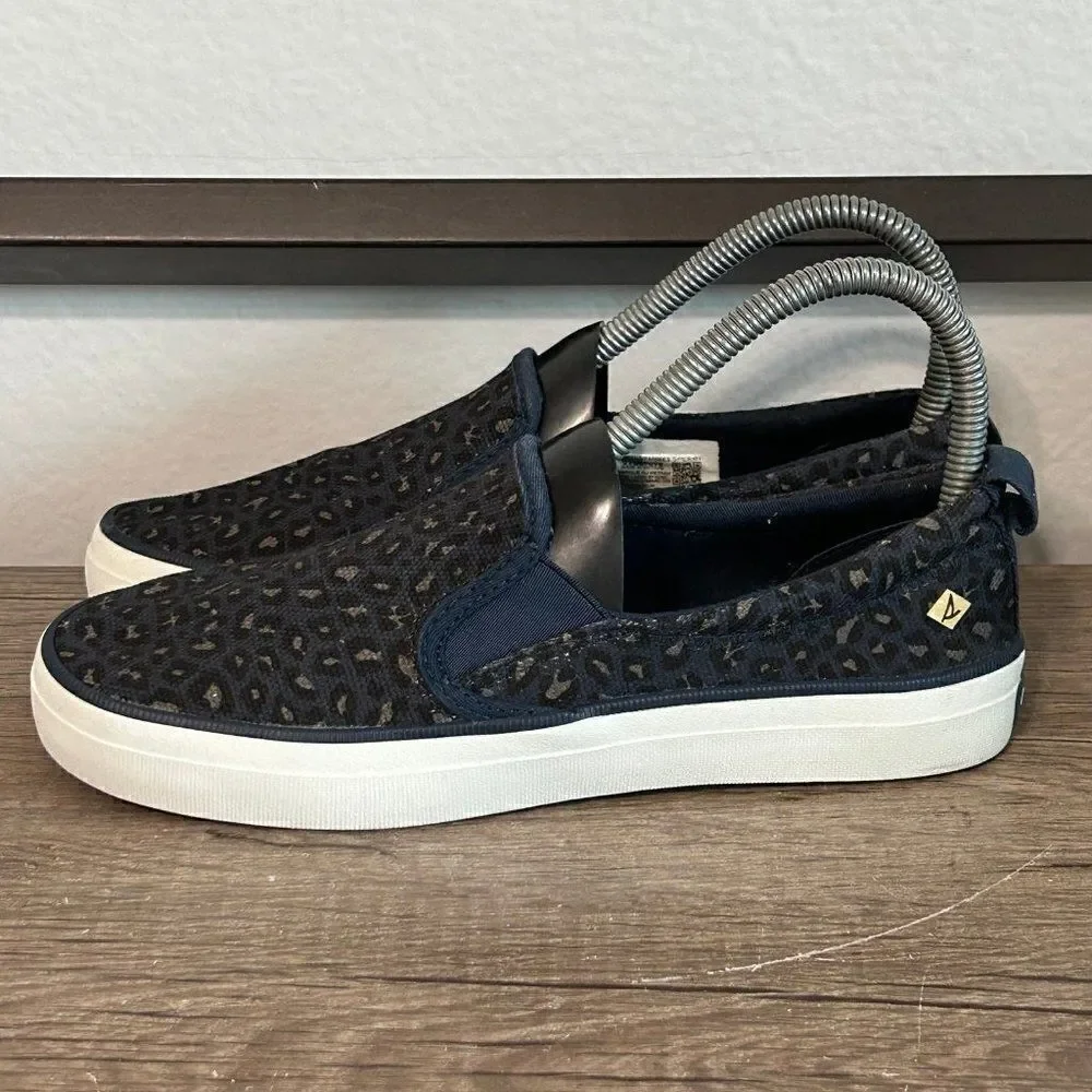 Sperry Crescent Twin Core Women’s Slip-On Shoes Size 6 Blue Animal Print - Picture 1 of 8